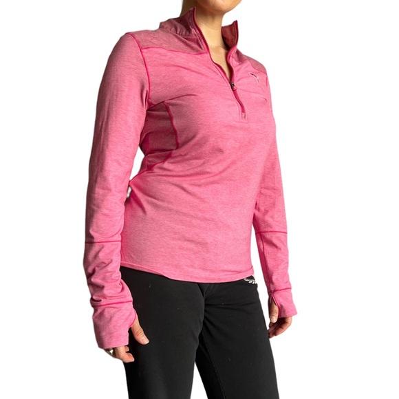 Puma Women's Pink Athletic Track Pullover Top with Thumb holes, Size Medium - Picture 11 of 16
